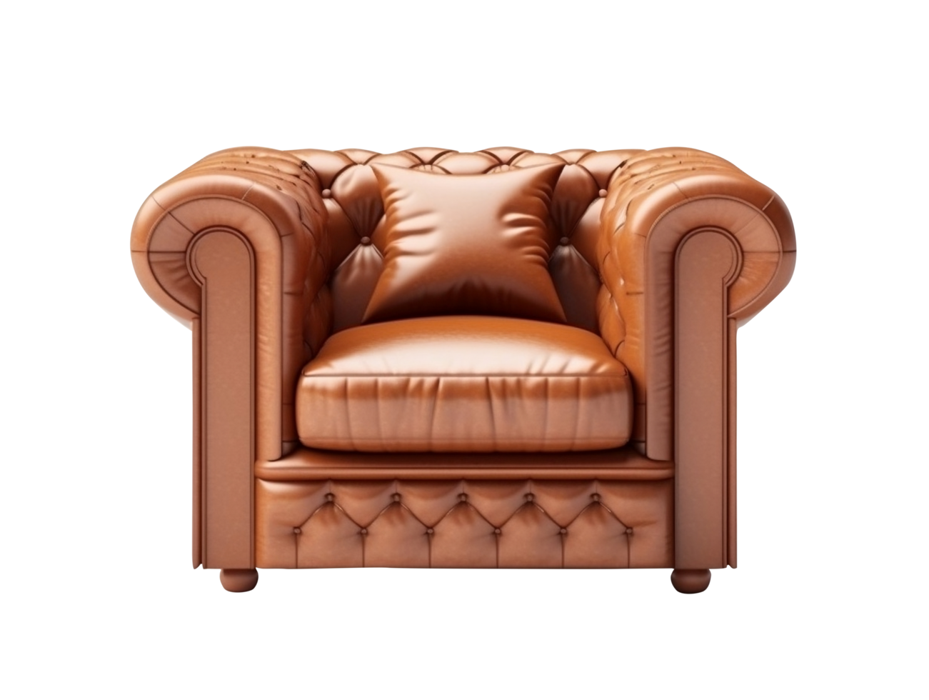 solteiro assento luxo couro poltrona com travesseiro ai generativo png