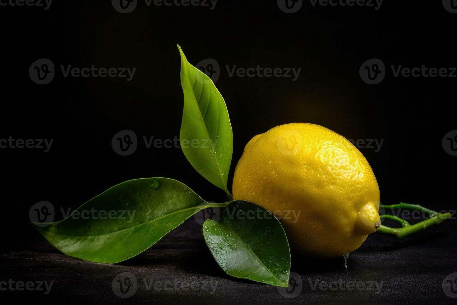 Lemons on dark background AI Generated photo