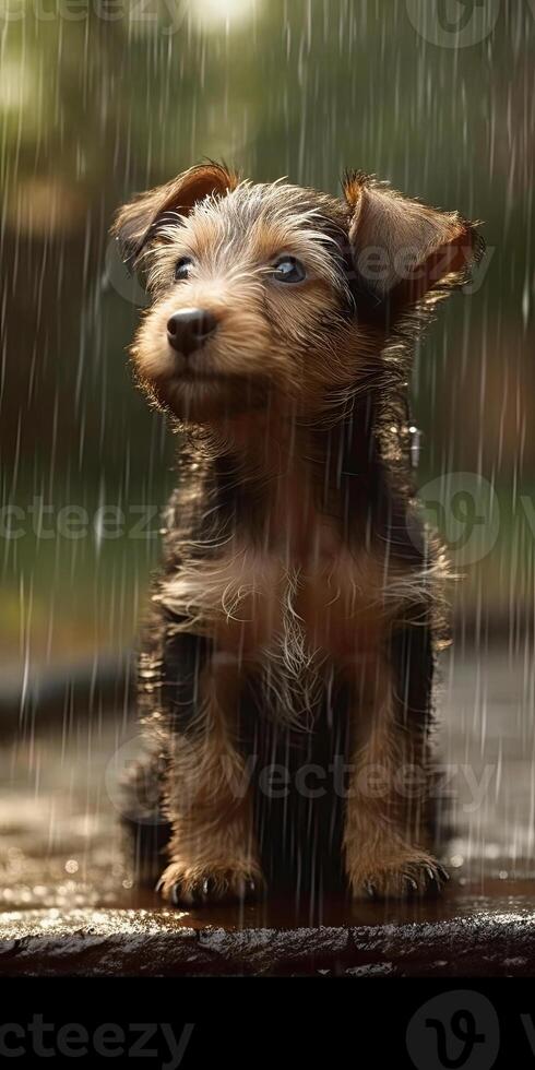 perrito teléfono fondo de pantalla ai generado foto