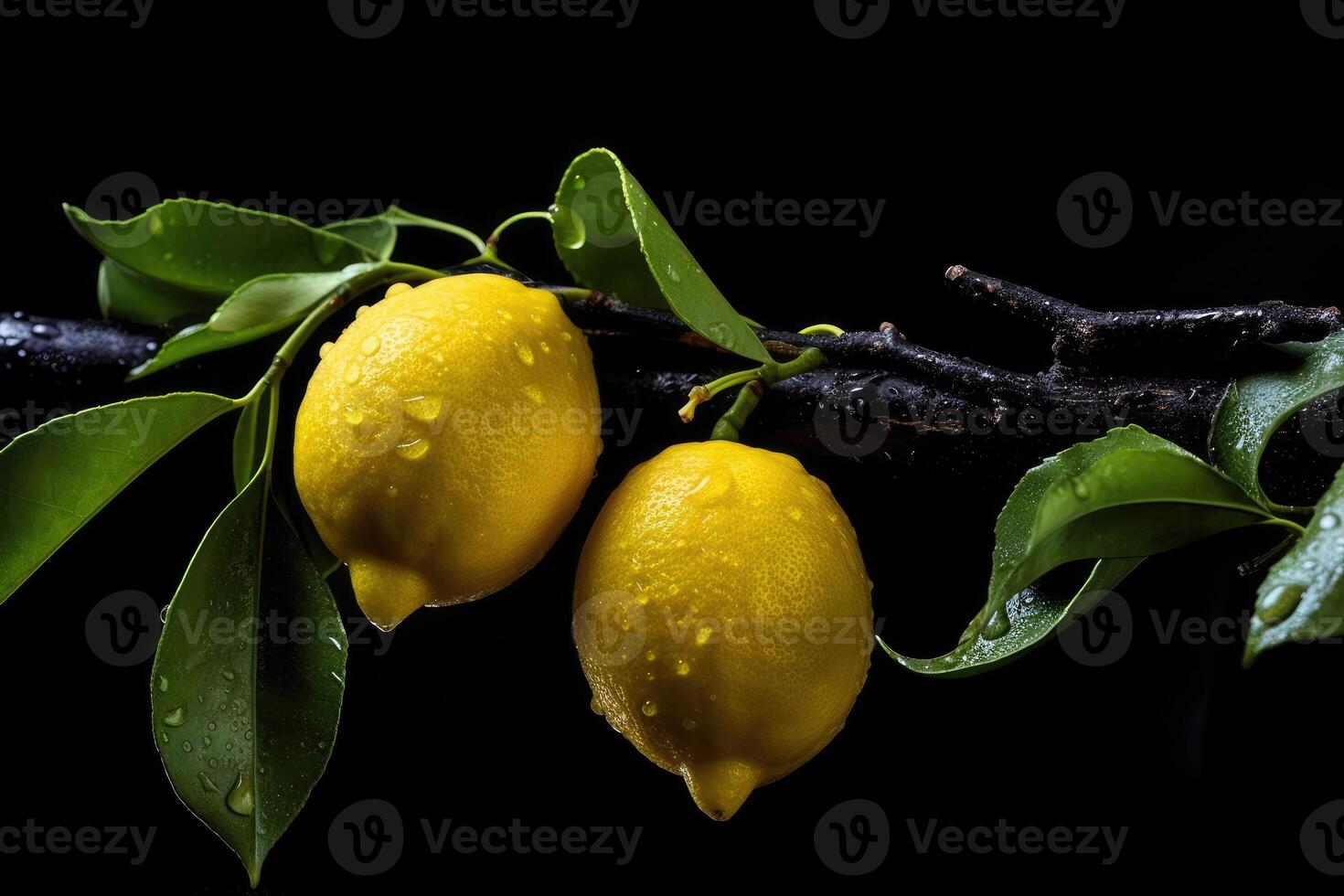 Lemons on dark background photo