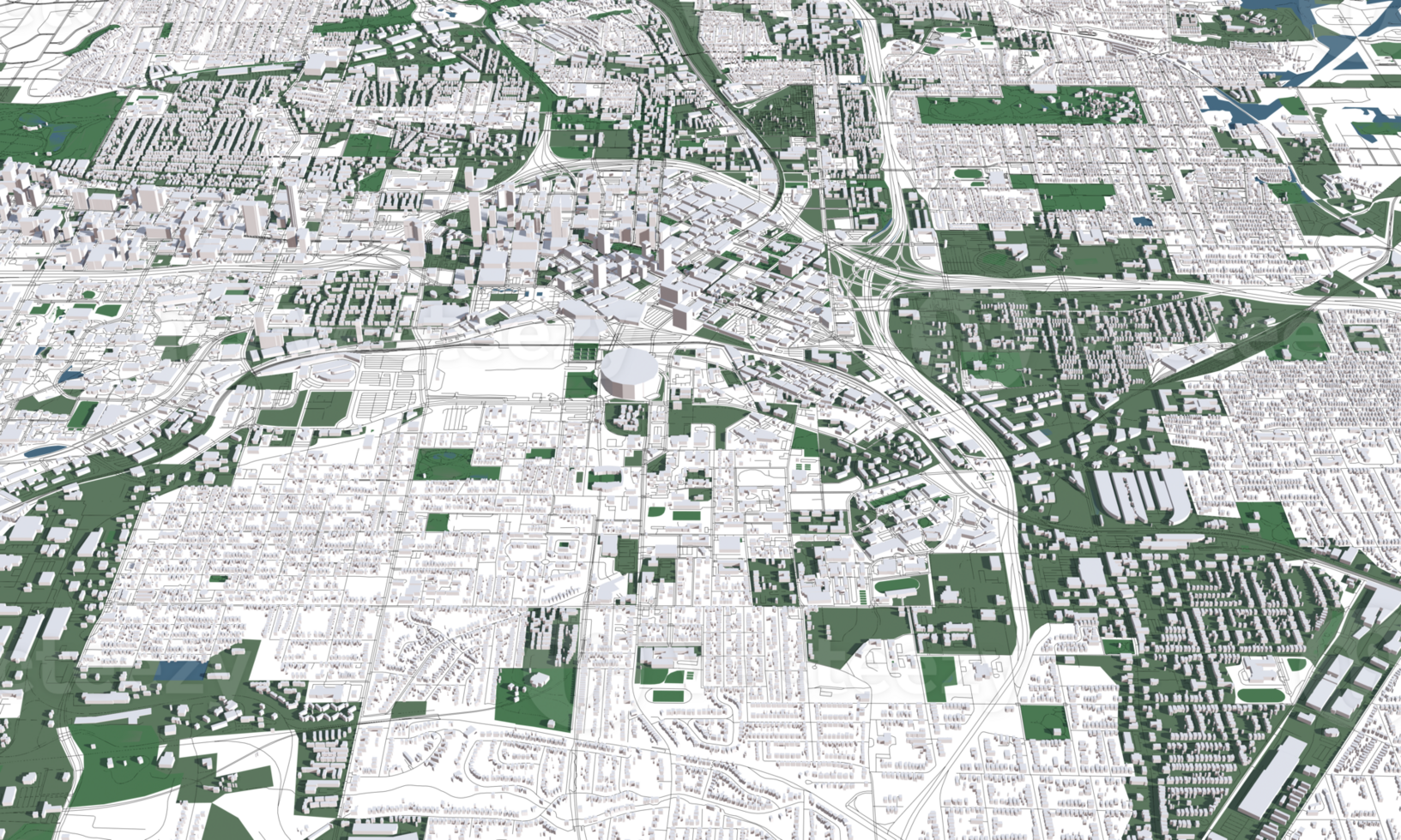 3D illustration of Atlanta mass building in transparent png