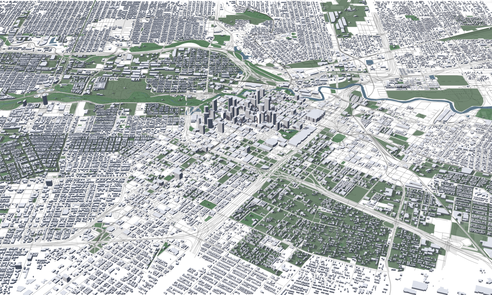 3D illustration of Houston mass building in transparent png