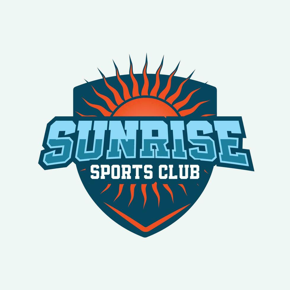 Sunrise sports club logo concept , sports club and team logo template, editable text, modern logo design vector