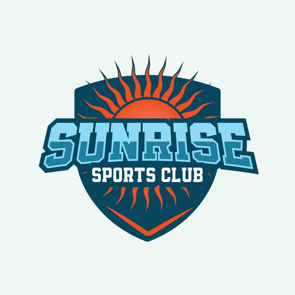 Sunrise sports club logo concept , sports club and team logo template, editable text, modern logo design vector