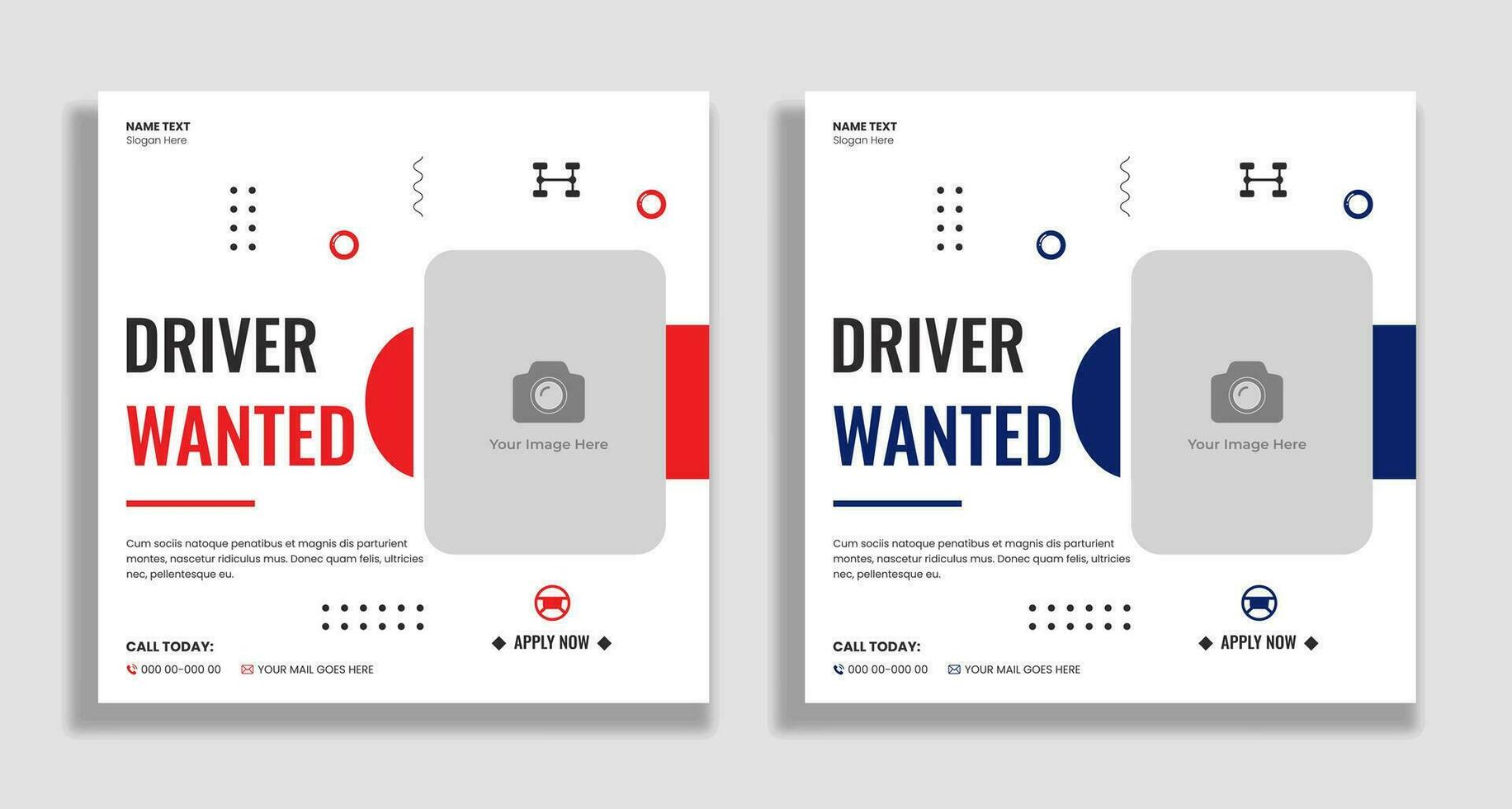 Drivers wanted social media and web banner template vector