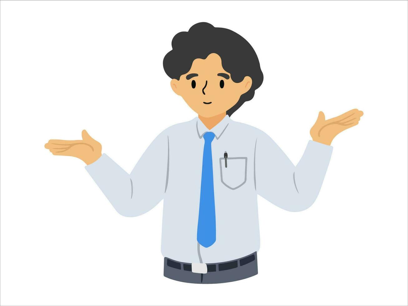character people Lecturer wearing uniform vector