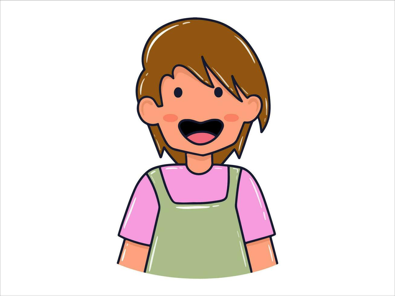 Girl icon Character avatar illustration vector