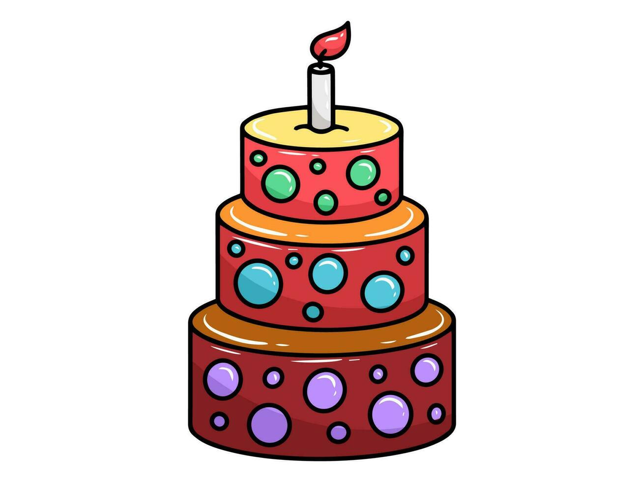 Hand drawn Birthday Cake Illustration vector