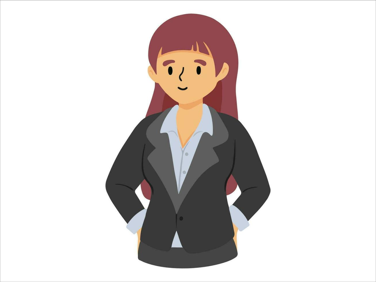 presentación personaje negocio mujer vistiendo uniforme vector