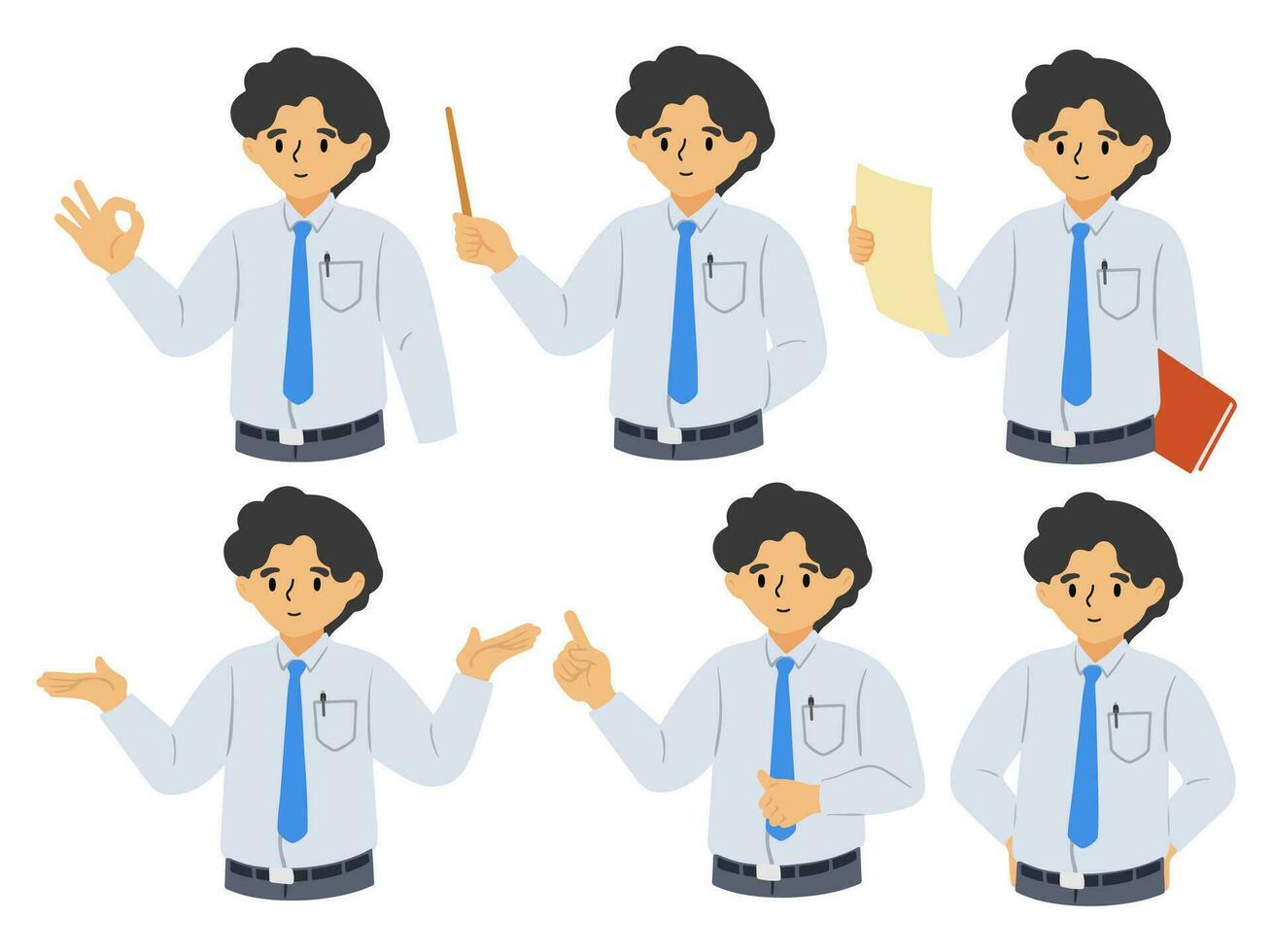 People Lecturer character wearing uniform vector