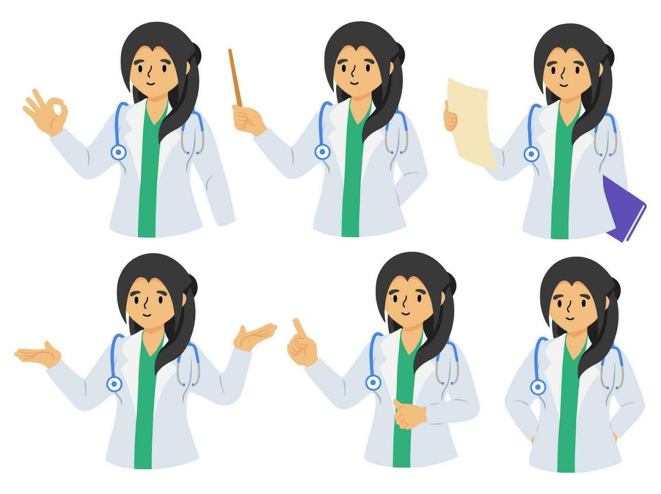 personas personaje médico vistiendo uniforme vector