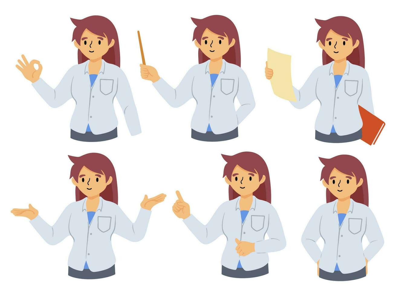 People Lecturer character wearing uniform vector