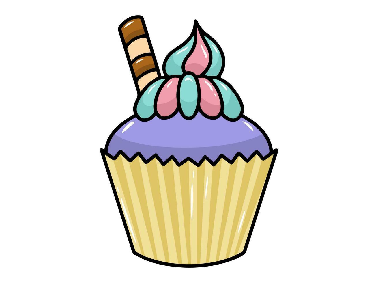 Hand drawn Delicious Cake Illustration vector