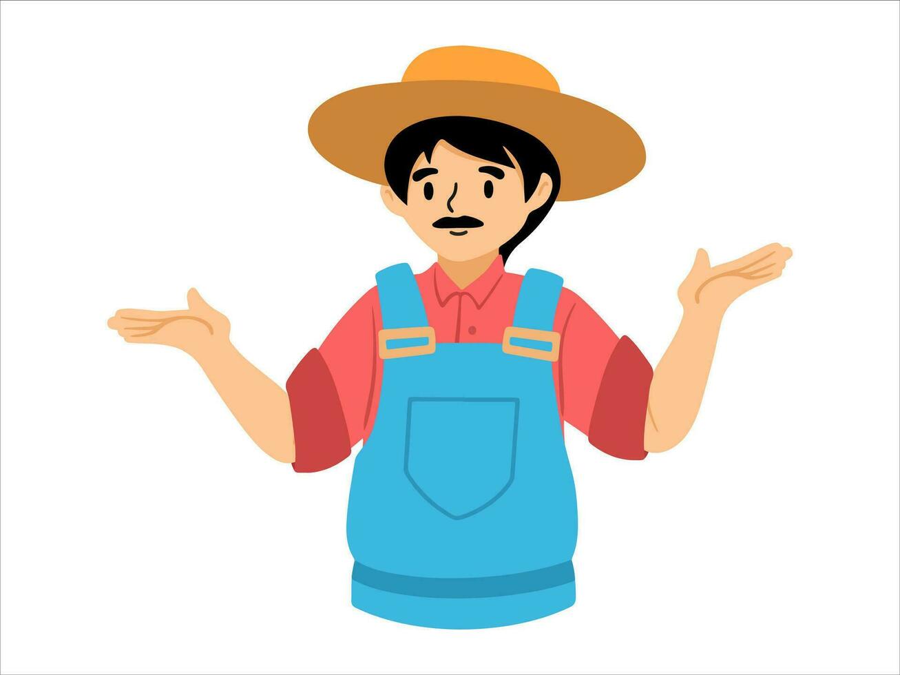 People Farmer Character wearing uniform vector
