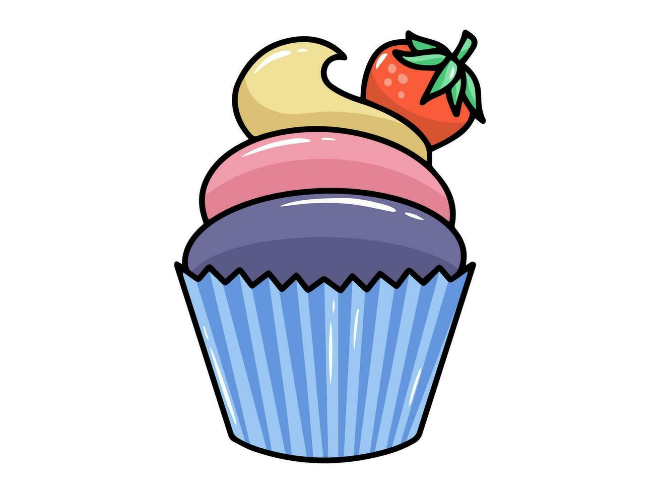 Hand drawn Delicious Cake Illustration vector