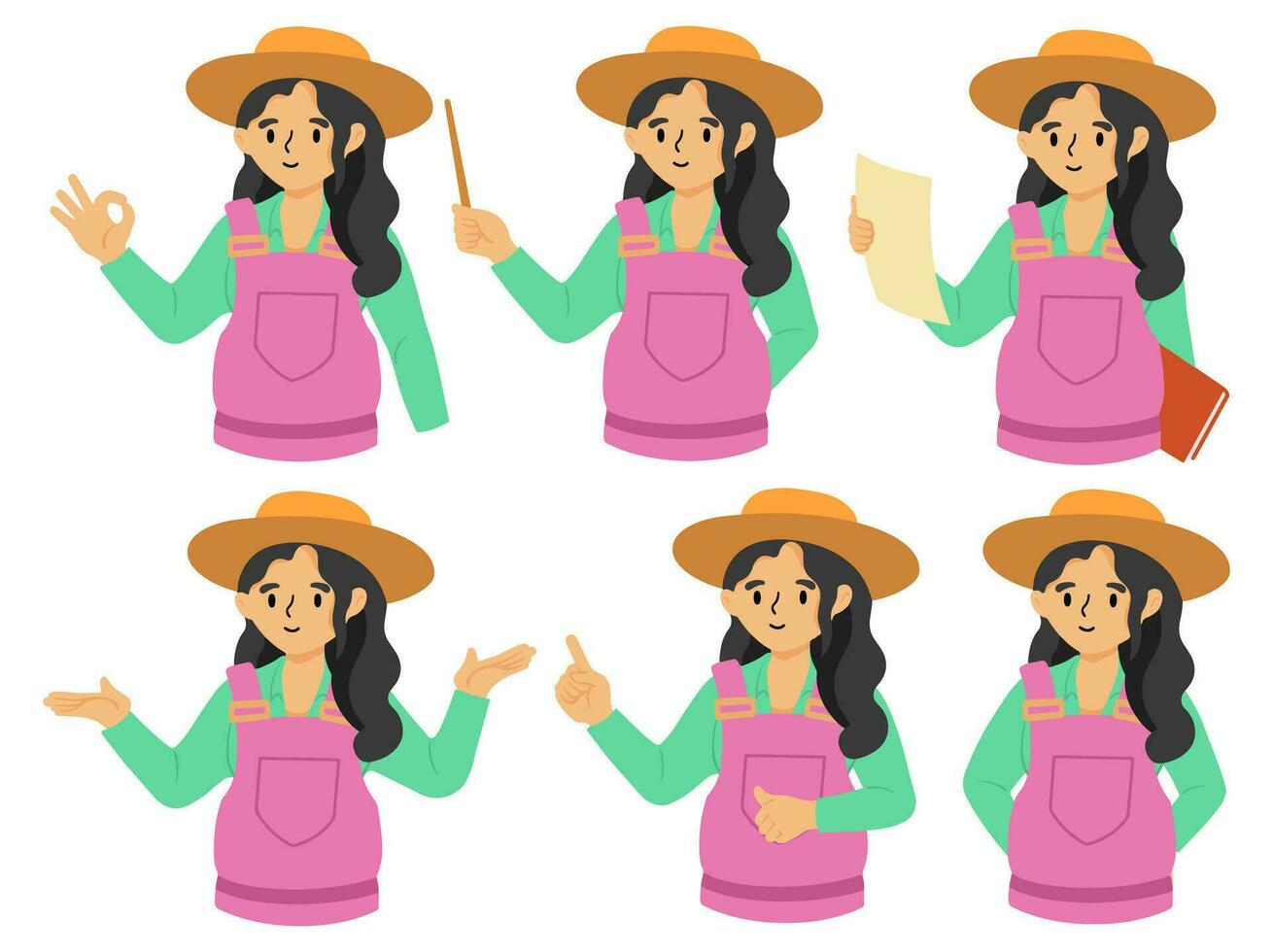 People Farmer Character wearing uniform vector