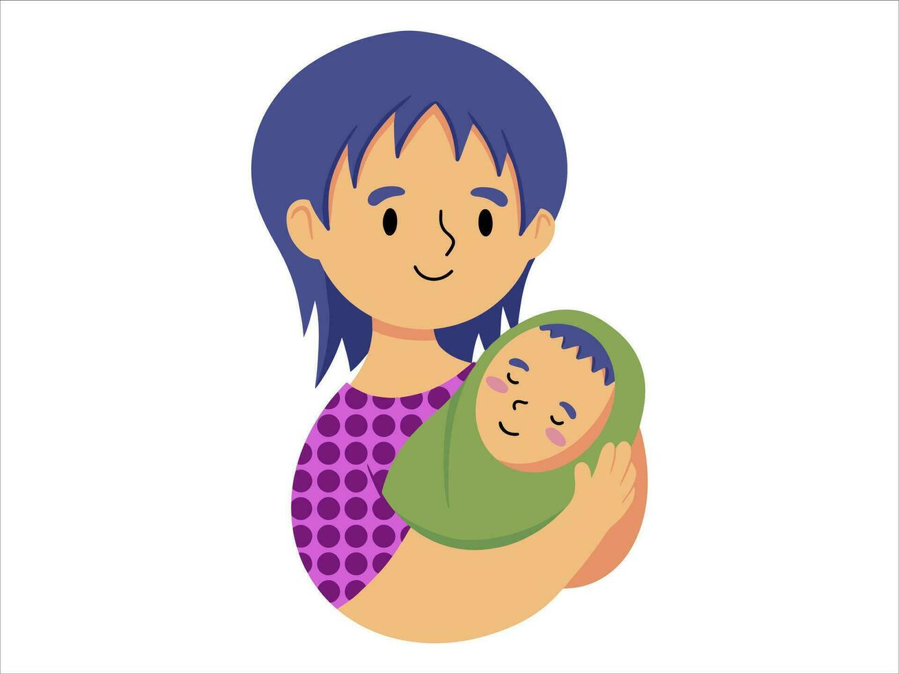 Dad holding baby or avatar icon illustration vector