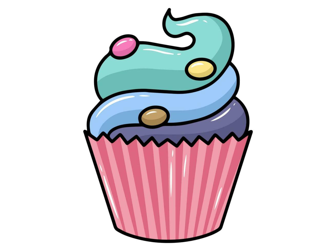 Hand drawn Food Cake Illustration vector