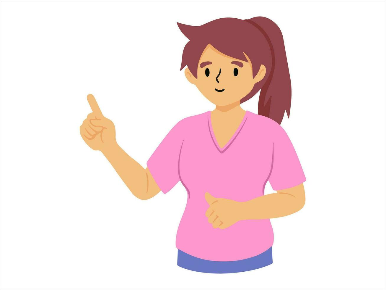 character people Young Female wearing T-shirt vector