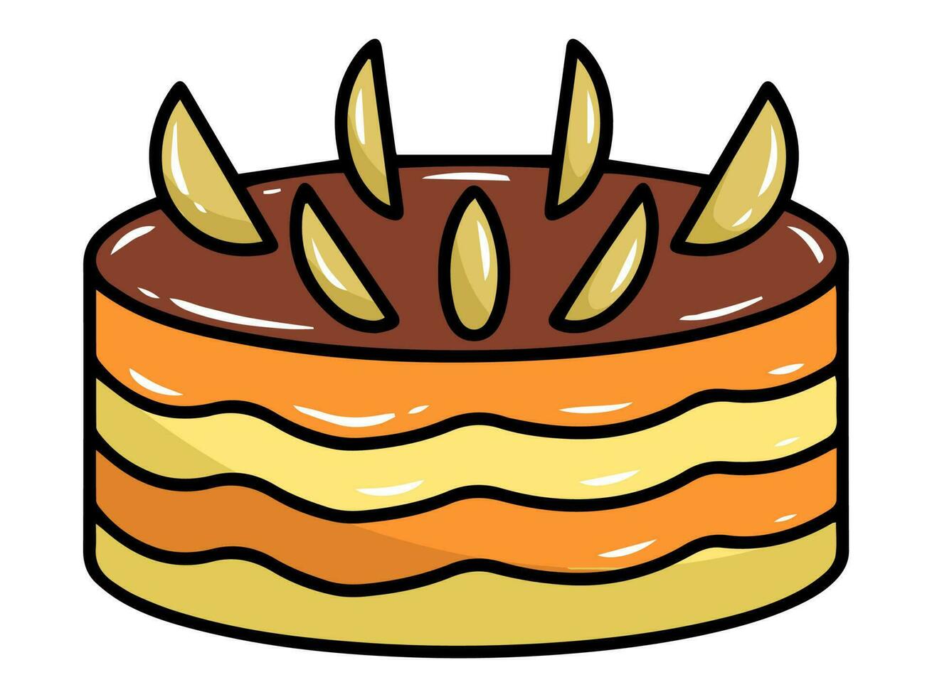 mano dibujado comida pastel ilustración vector