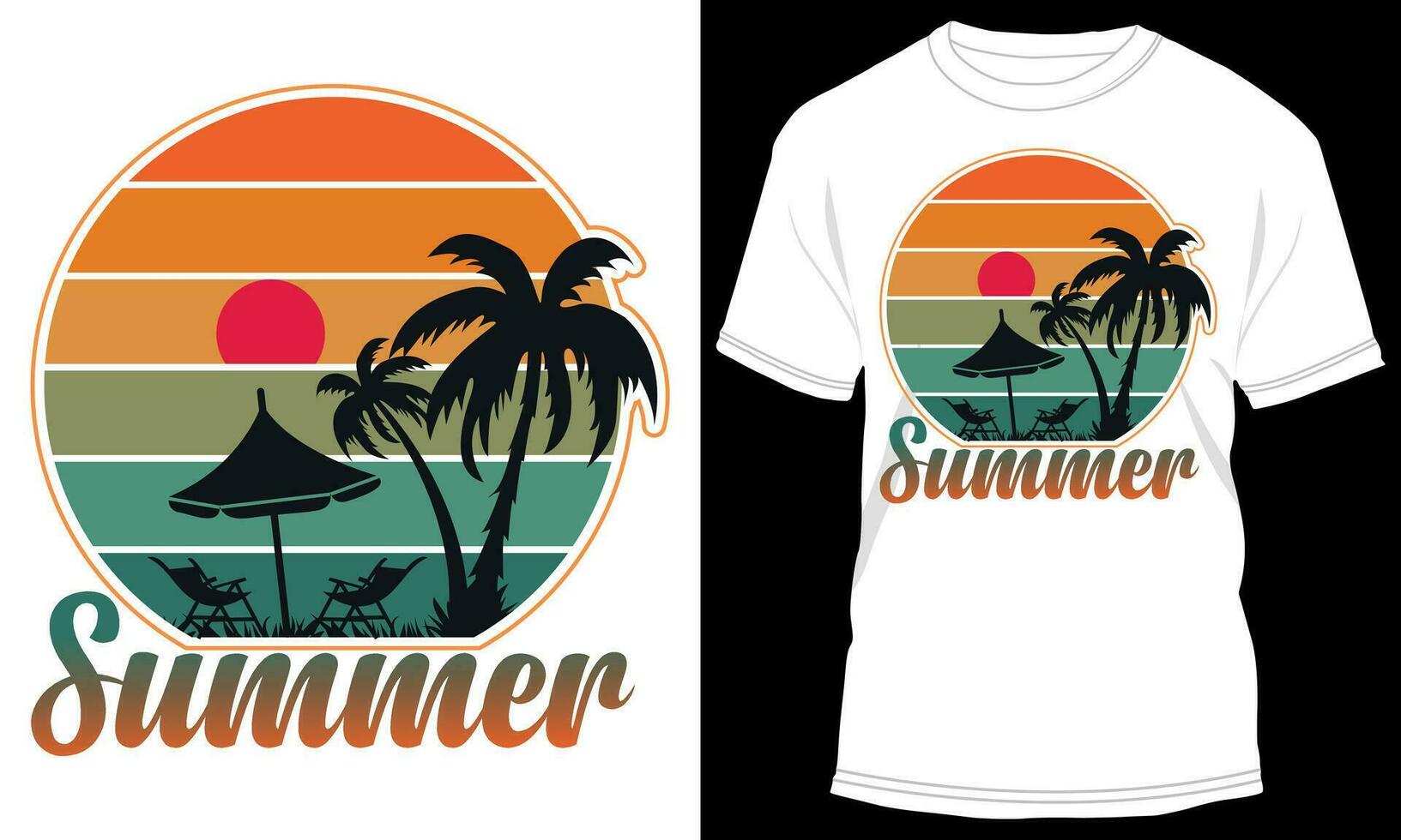 Summer Vibes Vintage T-shirt Design vector