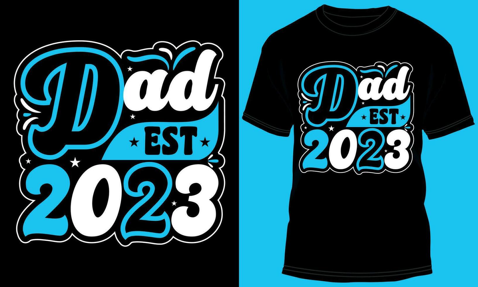 papá est 2023 tipografía camiseta diseño vector