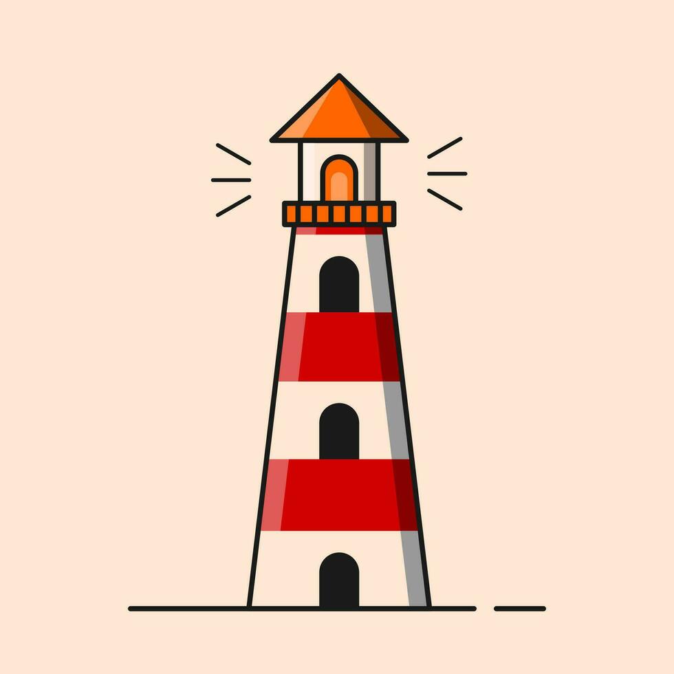 flat lighthouse illustration vector design