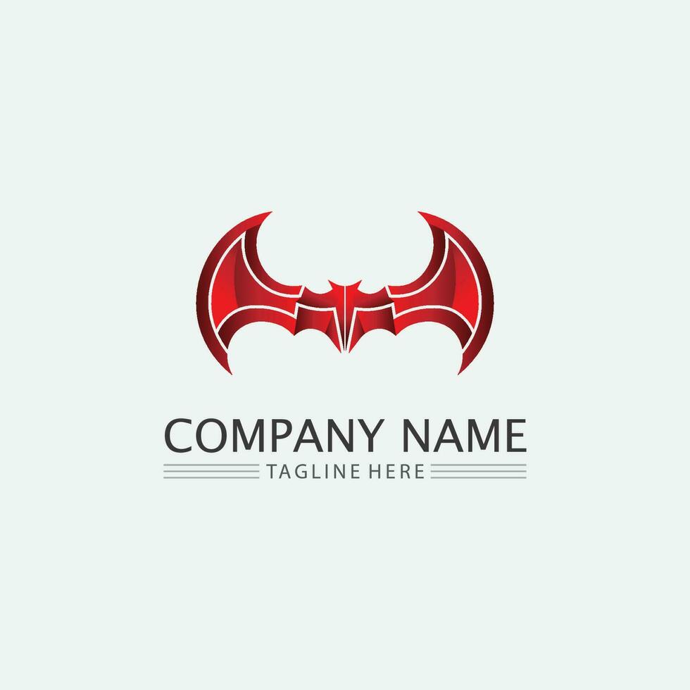 Bat logo animal and vector, wings, black, halloween, vampire, gothic, illustration, design bat icon vector