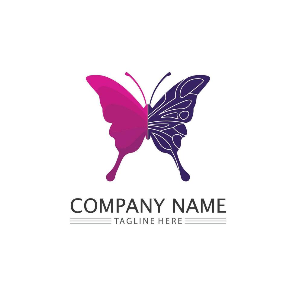 Vector Butterfly conceptual simple, colorful icon. Logo. Vector illustration