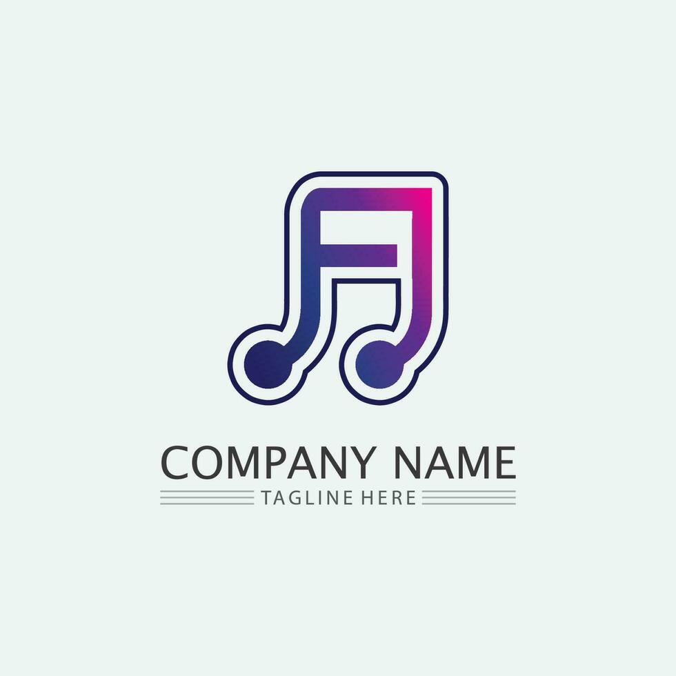 Note Icon Vector illustration design Sound waves, audio, equalizer, abstract, head set logo vector illustration design template