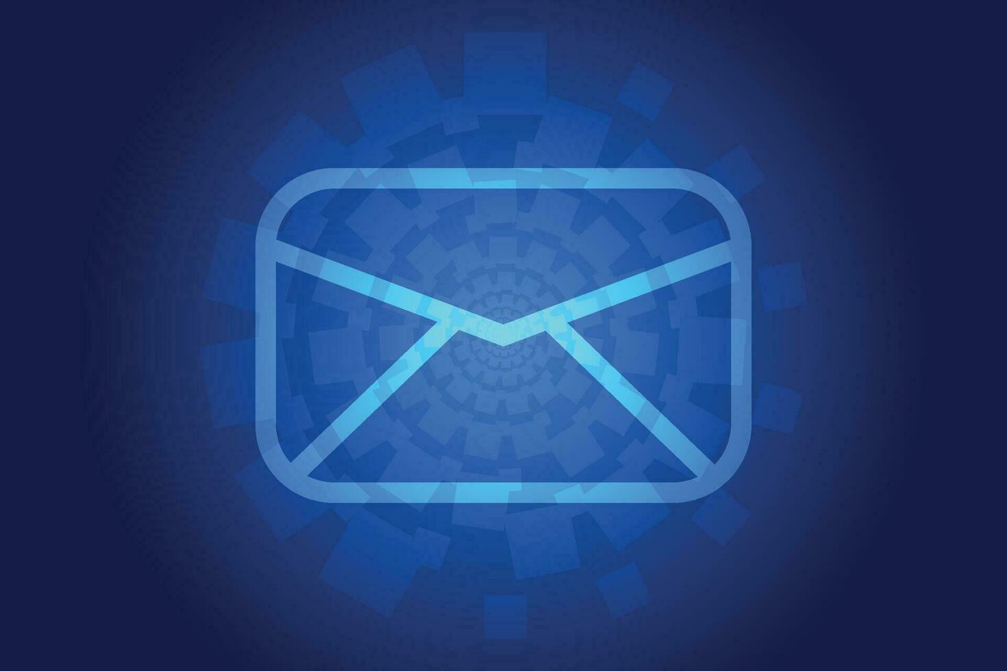 blue mail icon on metal background vector