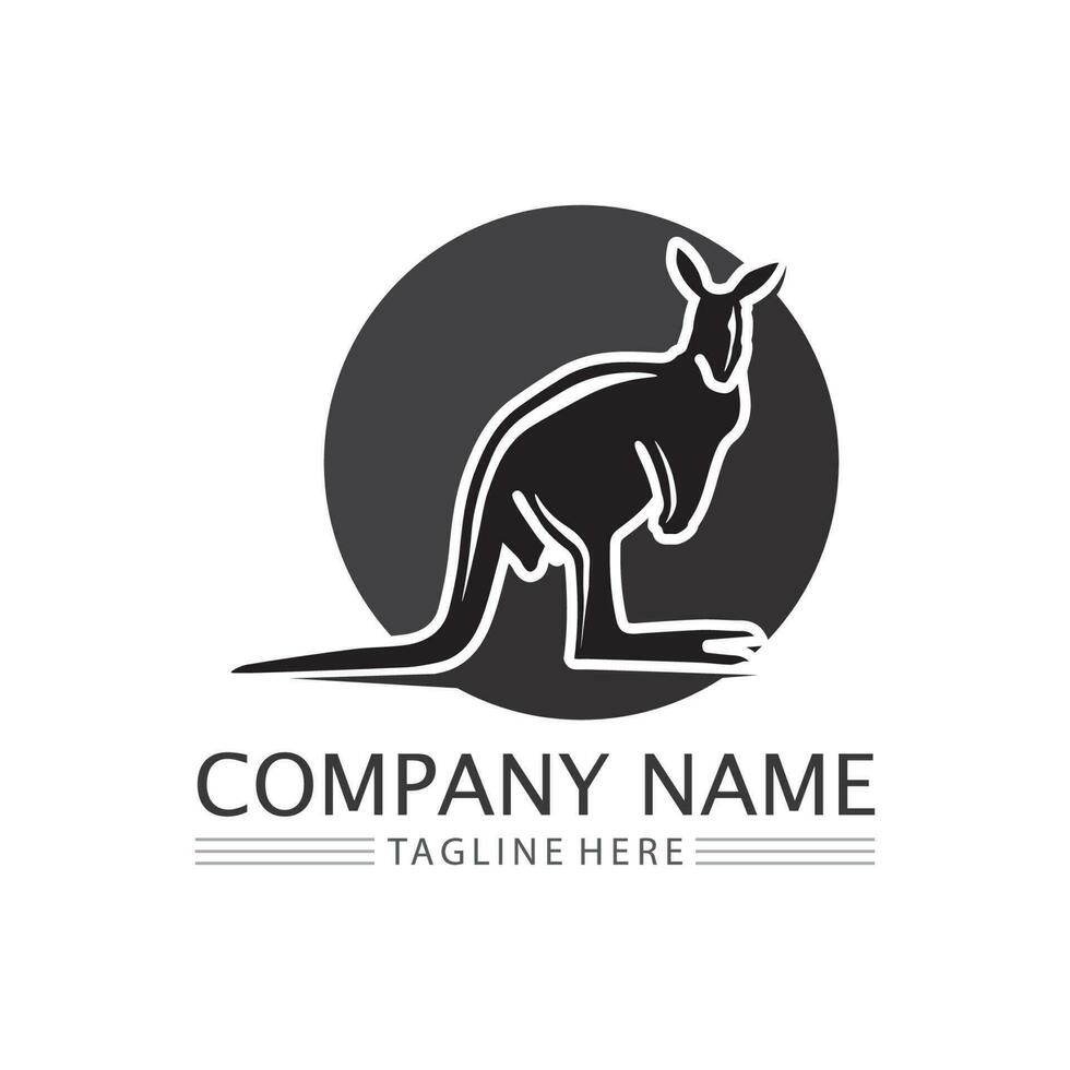 kangaroo animal logo and design vector illustrtion