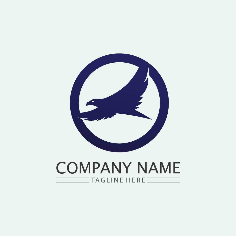 Birds and swallow dove logo design and vector animal wings and flying bird