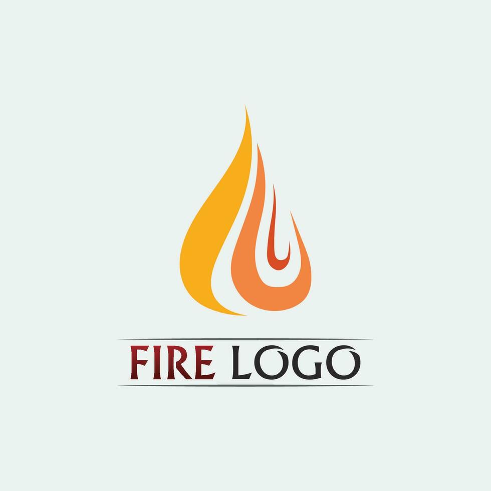 abeto icono y fuego logo diseño vector