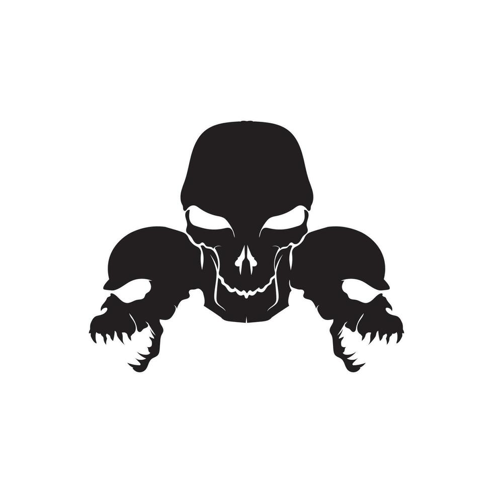 Crossbones death skull, danger or poison flat icon for apps and websites vector