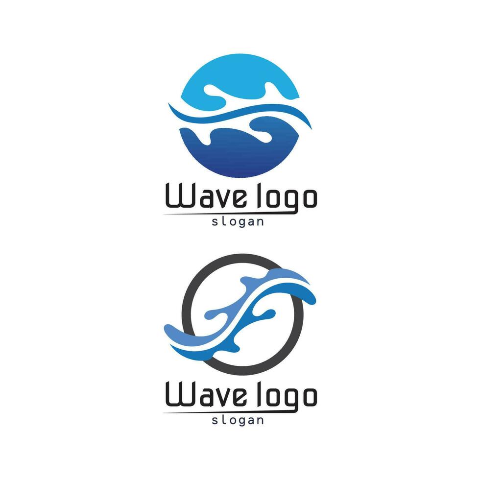 Waves beach logo and symbols template icons app vector