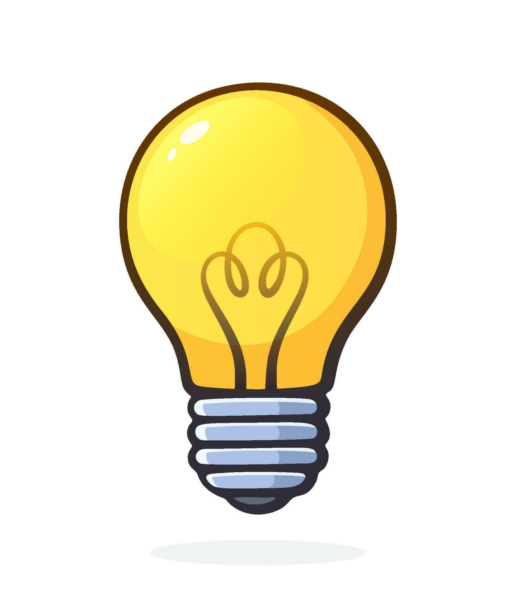 Cartoon illustration light bulb symbol of idea new solution and