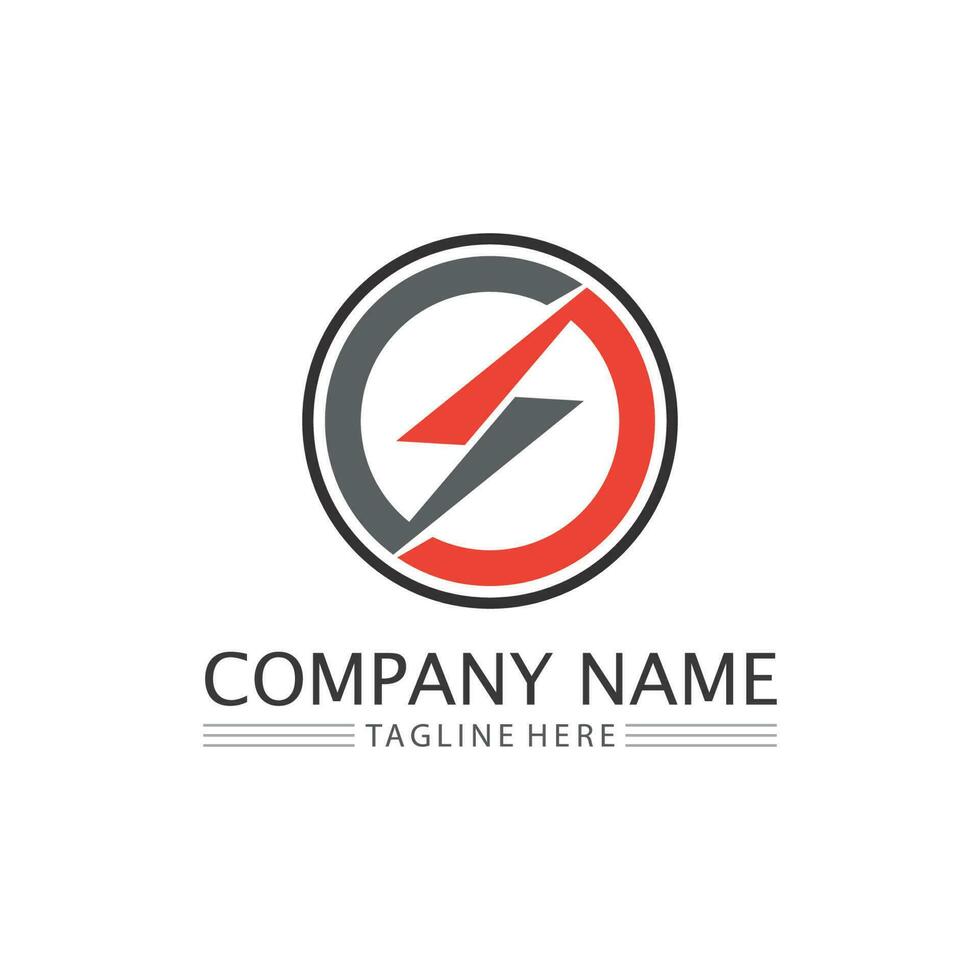 the power vector, flash ogo and thunderbolt and icon electricity illustration template design vector
