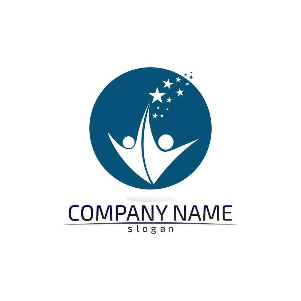 Community Care Logo People Icons In Circle Vector Concept