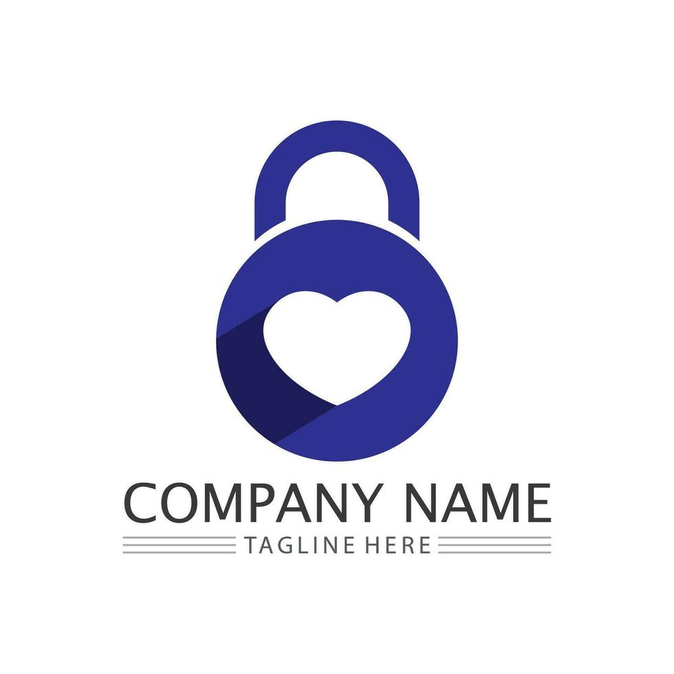 key and lock icon padlock logo and symbol vector design