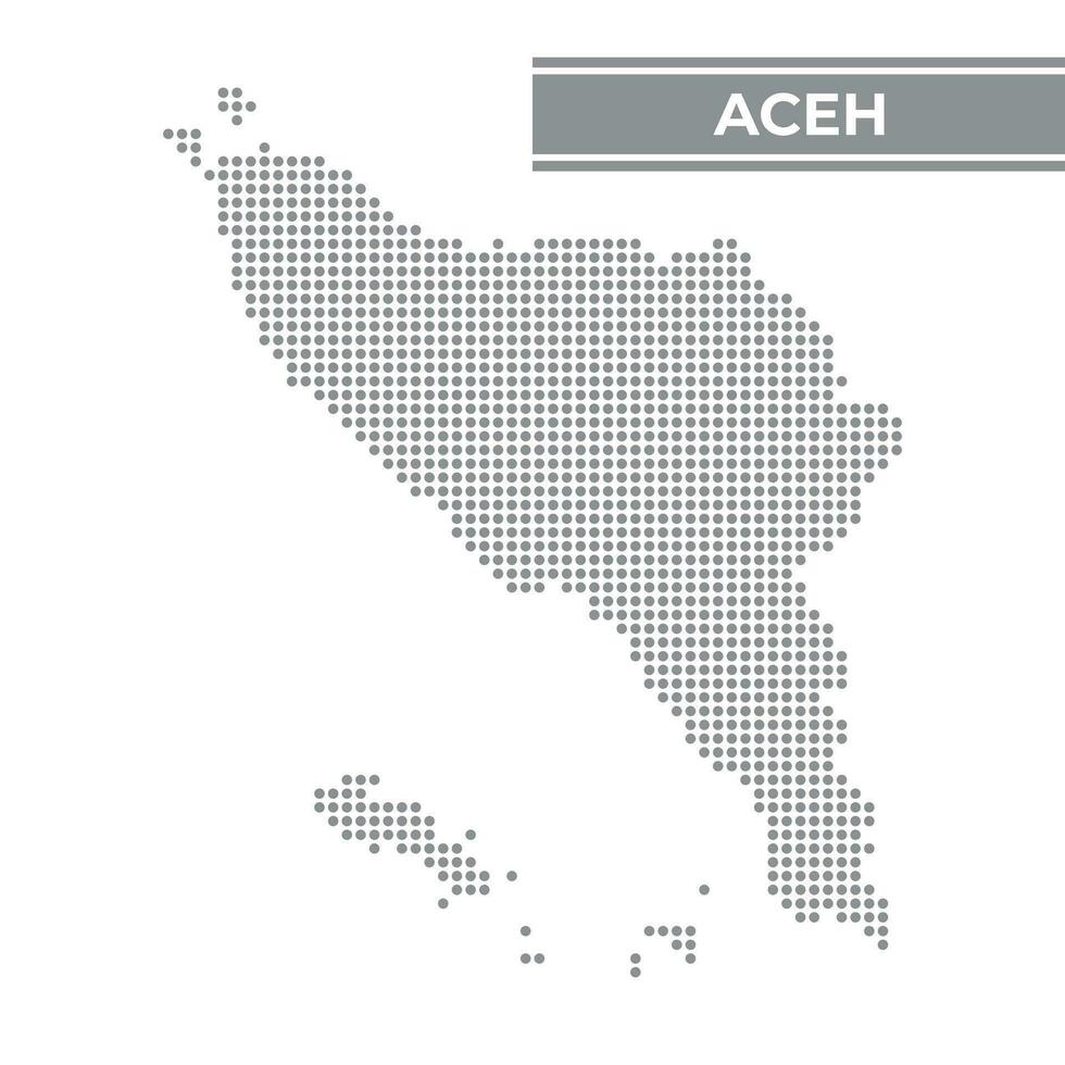 punteado mapa de aceh es un provincia de Indonesia vector