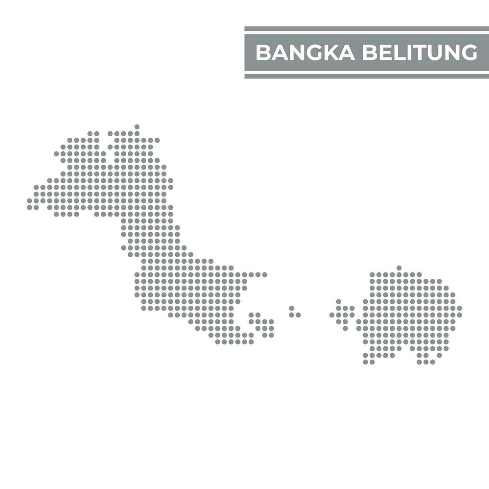 punteado mapa de bangka belitung es un provincia de Indonesia vector