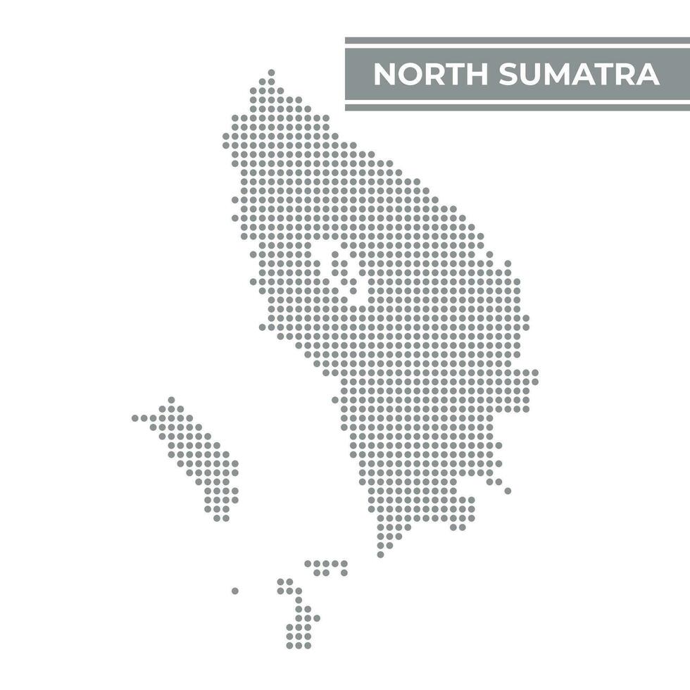 punteado mapa de norte Sumatra es un provincia de Indonesia vector