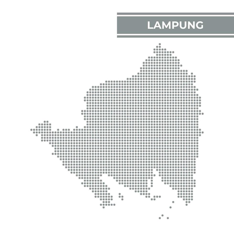 Dotted map of Lampung is a province of Indonesia vector