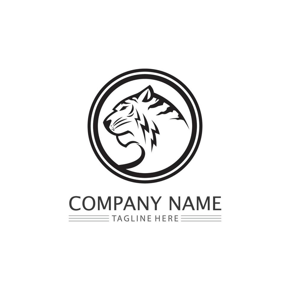 Tiger logo and mascot design animal Vector illustration