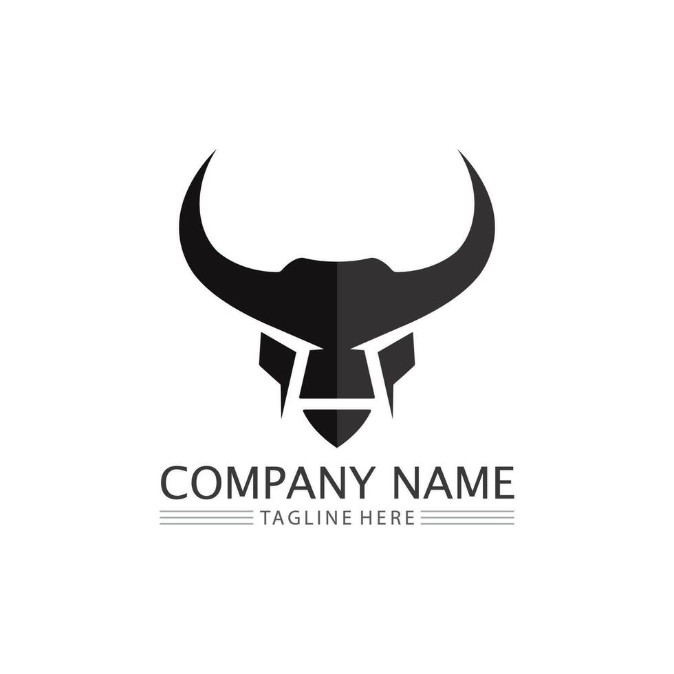 Bull horn logo and symbol template icons app vector