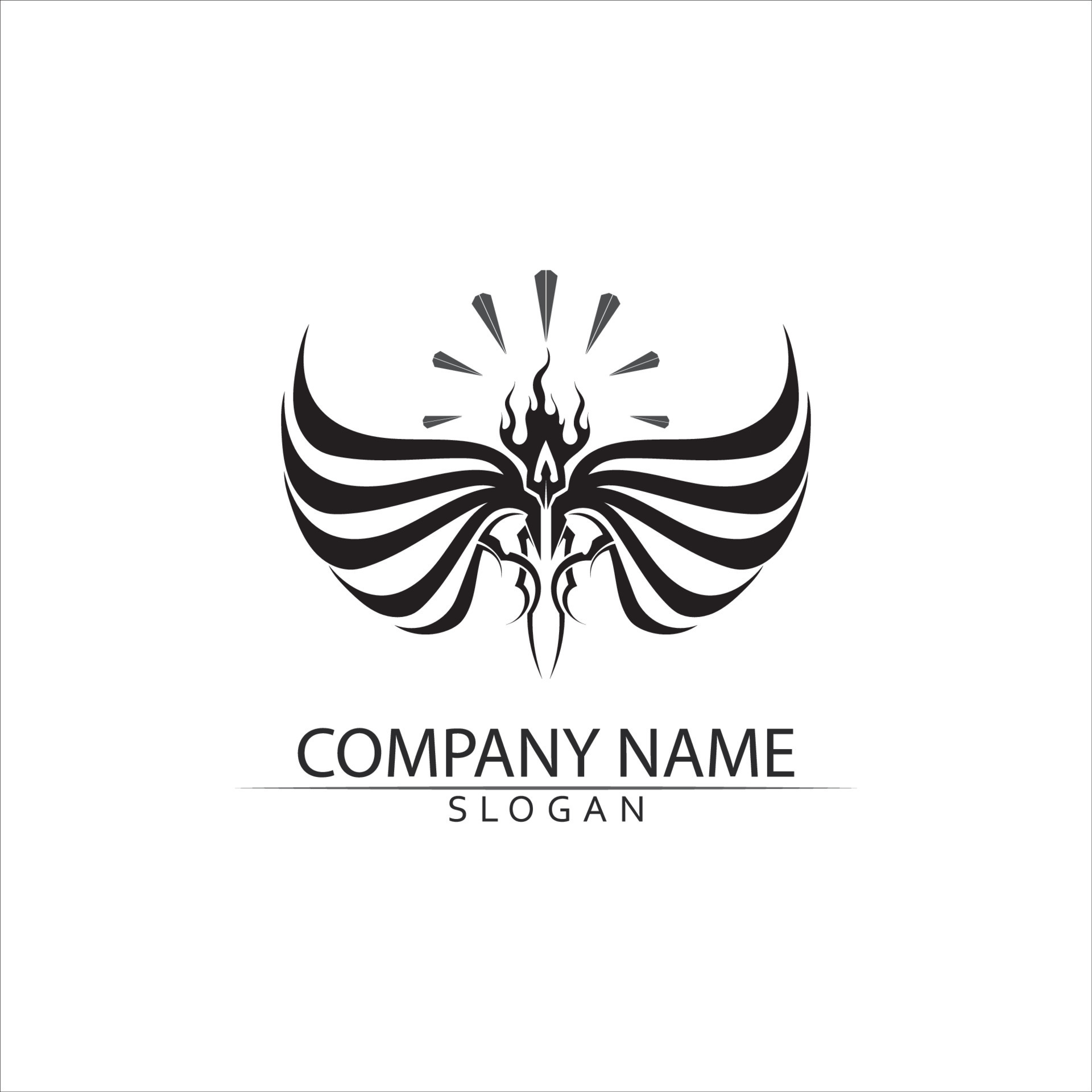 Black wing logo symbol for a professional designer 24739455 Vector Art
