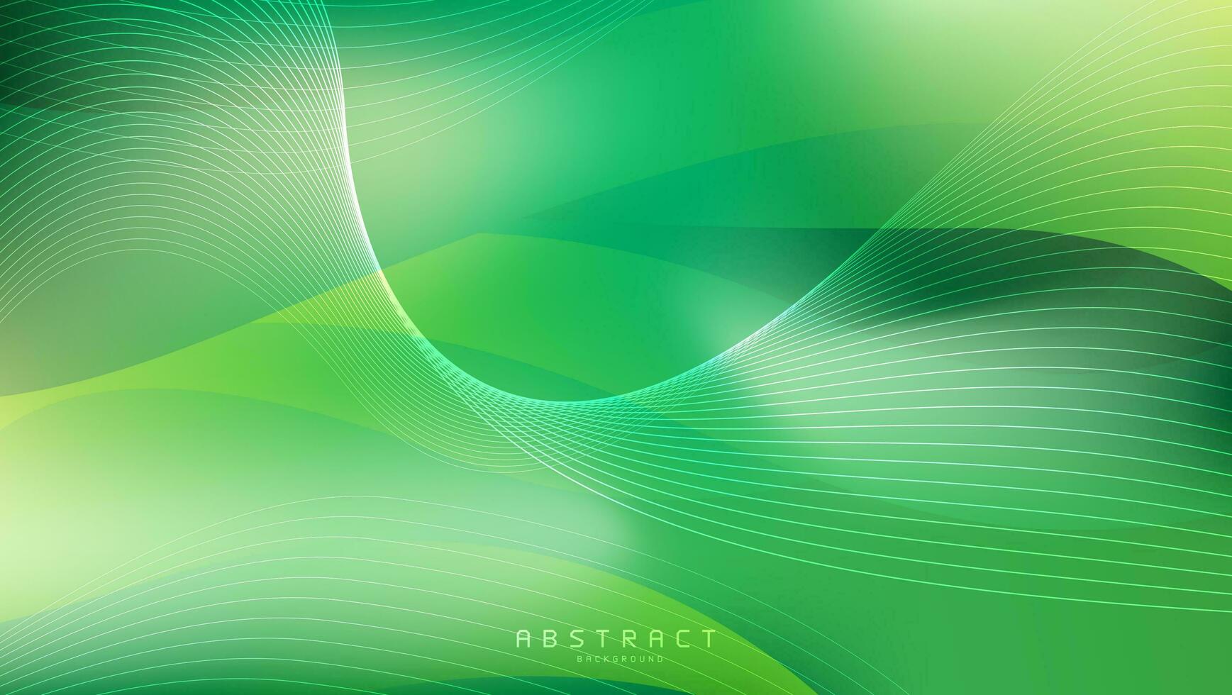 Modern minimalistic abstract background with green white lines ornament. vector
