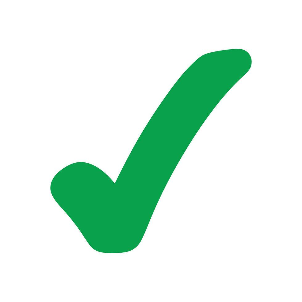 approval symbol is a check mark in a circle, drawn by hand, vector green sign OK approval or development checklist. personal choice mark