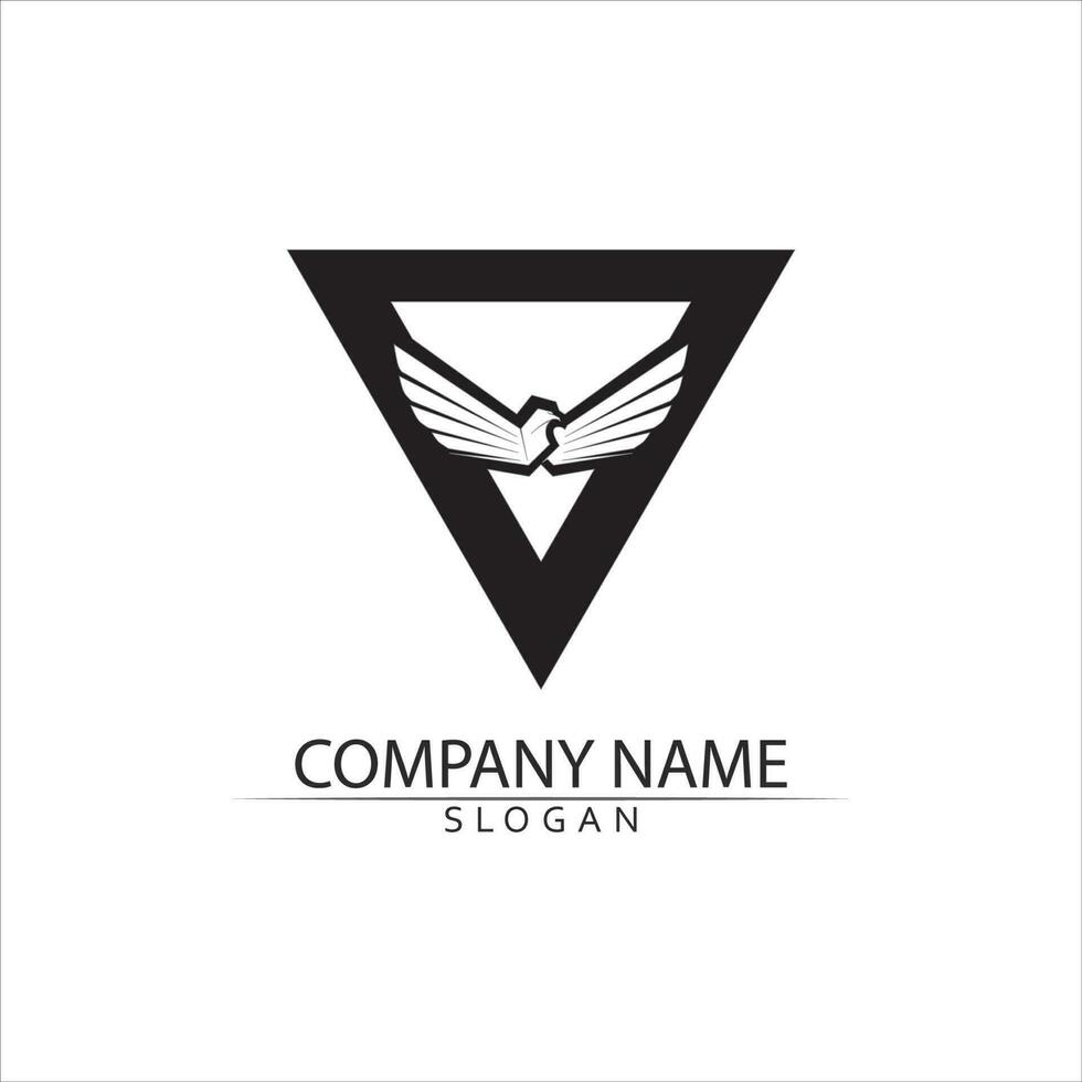 Black wing logo symbol for a professional designer vector
